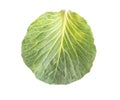 Green cabbage leaf on a white background, isolate, close-up. Vitamins Royalty Free Stock Photo