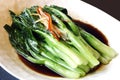 Green cabbage in oyster sauce