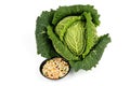 Green Cabbage and Soup Pulses Royalty Free Stock Photo