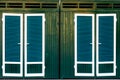 Green cabins changing rooms beach background texture