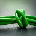 Green Cable Knot Symbolizing a Network Problem Royalty Free Stock Photo