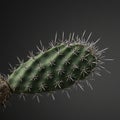 Green cactus pad with numerous sharp, white spines covering its surface. The spines Royalty Free Stock Photo