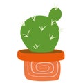 Green cactus in terracotta pot vector illustration