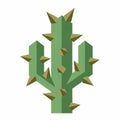 Green cactus with thorns and transparent background Royalty Free Stock Photo