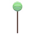 Green cake pop icon isometric vector. Candy sugar