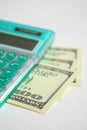 Green Calculator With Dollars 2