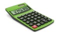Green calculator on white background Royalty Free Stock Photo