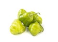 Green cambuci peppers isolated over white background. Typical brazilian ingredient