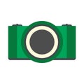 Green camera flat icon Royalty Free Stock Photo