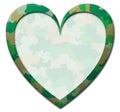 Green camouflage heart