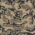 Standart camouflage green olive forest pattern, seamless background. Military camo print texture. Vector wallpaper Royalty Free Stock Photo