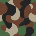 Green camouflage pattern. Seamless background.  Classic army clothing style. Forest masking camo. Royalty Free Stock Photo