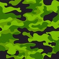 Green camouflage seamless pattern background. Classic clothing style masking camo repeat print. Green, lime, black olive Royalty Free Stock Photo