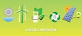 Green campaign concept with new energy alternatives solar panel