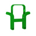 Green Camping portable folding chair icon isolated on transparent background. Rest and relax equipment. Fishing seat.