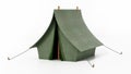 Green camping tent isolated on white background. 3D illustration