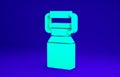 Green Can container for milk icon isolated on blue background. Minimalism concept. 3d illustration 3D render Royalty Free Stock Photo
