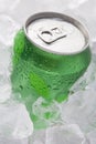 Green Can Of Fizzy Soft Drink Set In Ice Royalty Free Stock Photo