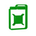 Green Canister for gasoline icon isolated on transparent background. Diesel gas icon.