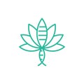 Green cannabis with dna line modern logo