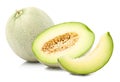 Green cantaloupe melon isolated