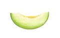 Green cantaloupe melon slices on white background Royalty Free Stock Photo