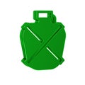 Green Canteen water bottle icon isolated on transparent background. Tourist flask icon. Jar of water use in the campaign