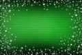 Green canvas background with snow and stars Royalty Free Stock Photo