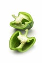 Green capsicum or sweet pepper on white background Royalty Free Stock Photo