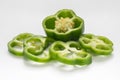 Green capsicum or sweet pepper on white background Royalty Free Stock Photo