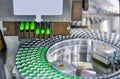 Green capsule medicine pill production line, Industrial pharmaceutical concept