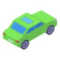 Green car air cinema icon isometric vector. Drive movie Royalty Free Stock Photo