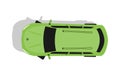 Green Car Top View Flat Design Vector Illustration Royalty Free Stock Photo