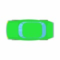 Green car top view icon, cartoon style Royalty Free Stock Photo