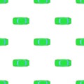 Green car top view pattern seamless vector Royalty Free Stock Photo