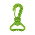 Green Carabiner or Karabiner as Clip and Shackle Vector Illustration