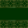 Green card with golden ornament