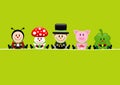 Green Card Ladybug Fly Agaric Chimney Sweep Pig And Cloverleaf Royalty Free Stock Photo