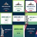 Green Card Lottery banner. Immigration and Visa to the USA.