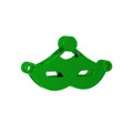 Green Carnival mask icon isolated on transparent background. Masquerade party mask. Royalty Free Stock Photo