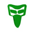 Green Carnival mask icon isolated on transparent background. Masquerade party mask. Royalty Free Stock Photo