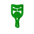 Green Carnival mask icon isolated on transparent background. Masquerade party mask. Royalty Free Stock Photo