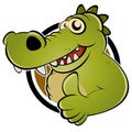 Green cartoon alligator