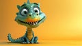 Green cartoon dragon with a friendly smile.