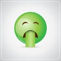 Green Cartoon Face Sick Feeling Bad People Emotion Icon