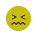 Green Cartoon Face Sick Sad Upset Emoji People Emotion Icon