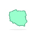 Green cartoon linear poland icon