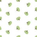 Green cartoon pumpkins seamless pattern. Vector illustration on white background Royalty Free Stock Photo