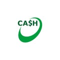 Green cash word icon isolated on white background Royalty Free Stock Photo