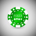 Green Casino Chip Icon. Casino Chip Vector Illustration